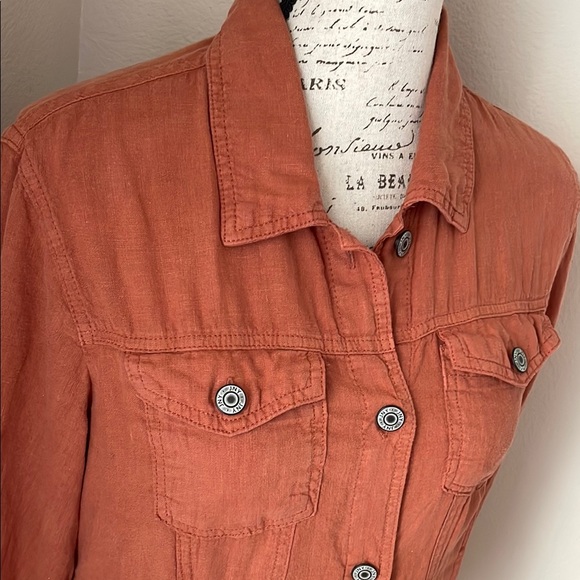 Jones New York Terra-cotta linen jacket - Picture 2 of 5